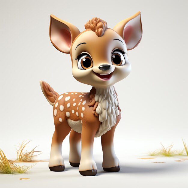 3d cartoon cute deer