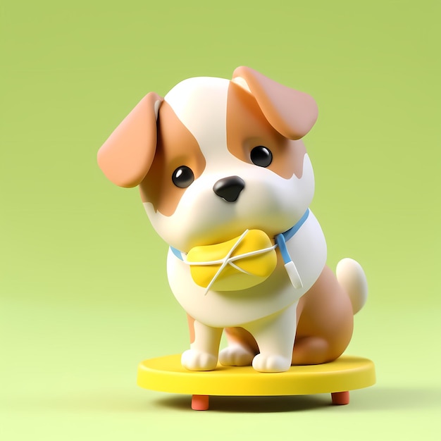 3d cartoon cute dog