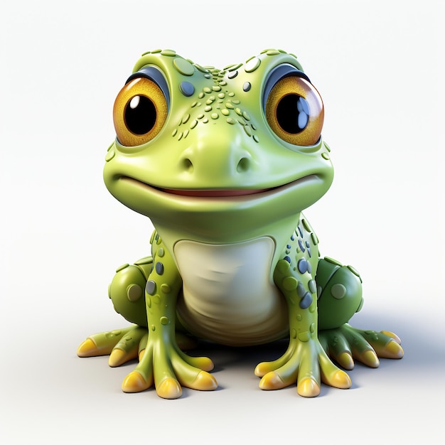 Premium AI Image | 3d cartoon cute green frog