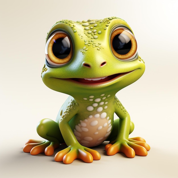 Premium AI Image | 3d cartoon cute green frog