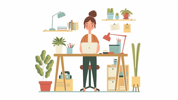 3D cartoon cute mom relaxed and organized