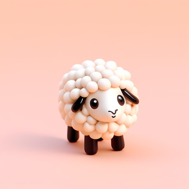 Photo 3d cartoon cute sheep