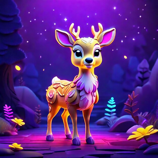 3d cartoon of a deer character generated by ai