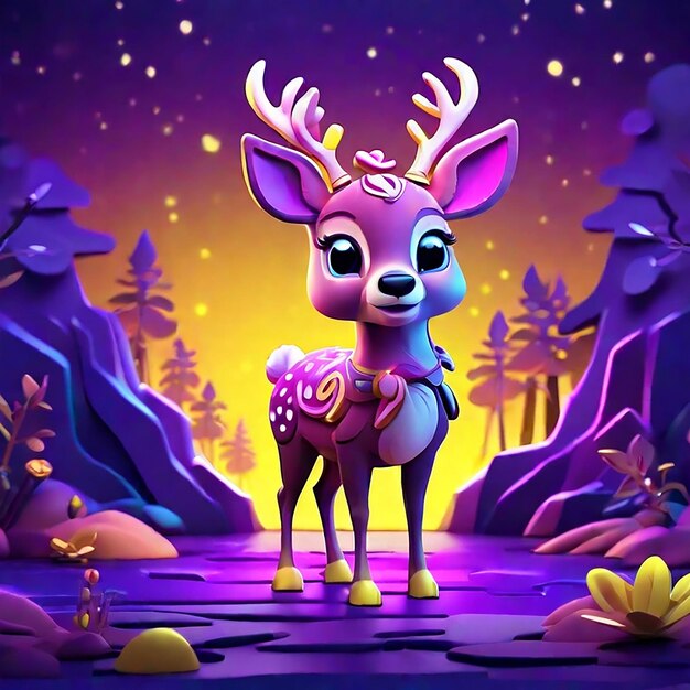 3d cartoon of a deer character generated by ai