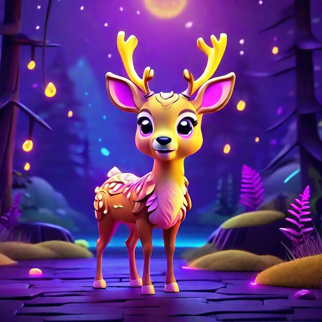 3d cartoon of a deer character generated by ai