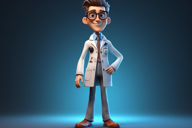 3d cartoon doctor character generative ai