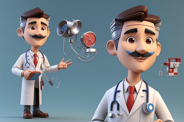 3d cartoon doctor character