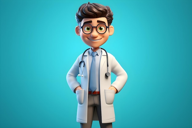 3D cartoon doctor