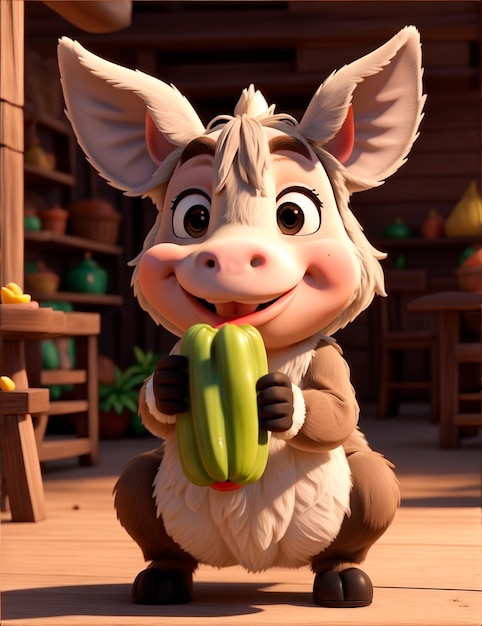 3D cartoon donkey character