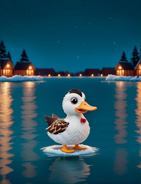 3D cartoon duck character