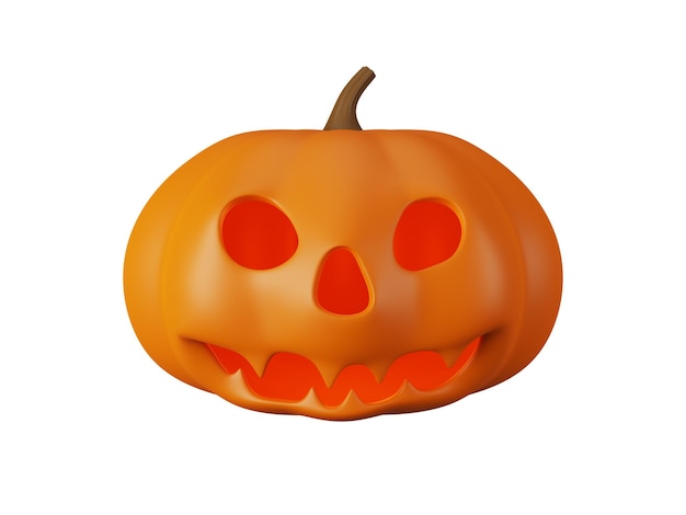 3D Cartoon emoji halloween character Pumpkin for graphic design element 3D render