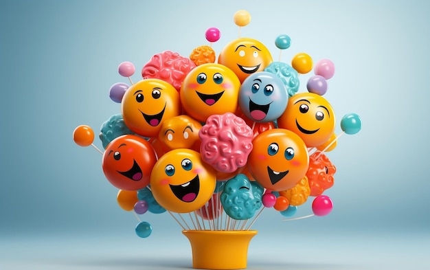 3D cartoon emoji World Emojis Day Generative Ai