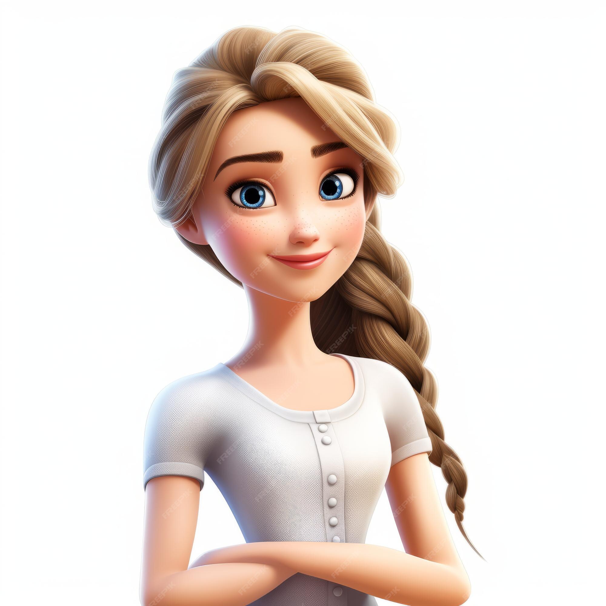  Premium Photo | 3d Cartoon Female Character With Halo Braid Hairstyle ...