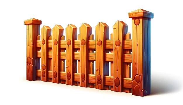 3D cartoon fence Wooden fence