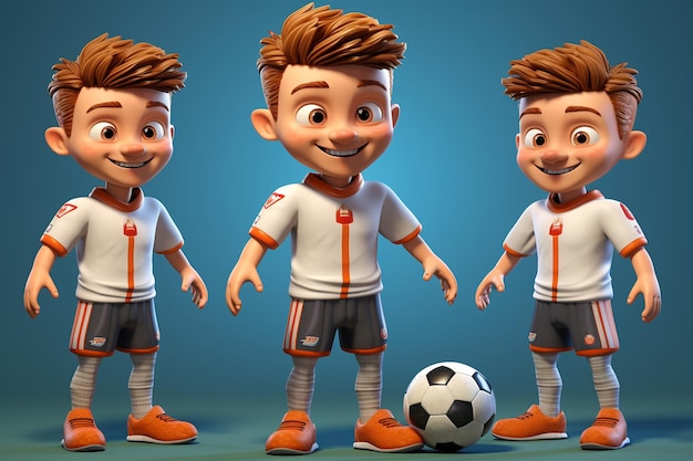 3d Cartoon Footballer Character Generative Ai