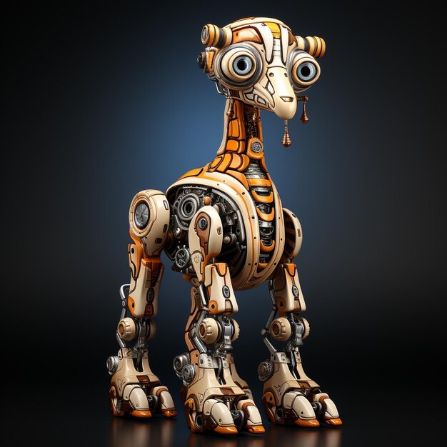 3D cartoon giraffe robot