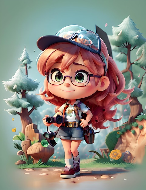 3D cartoon girl art