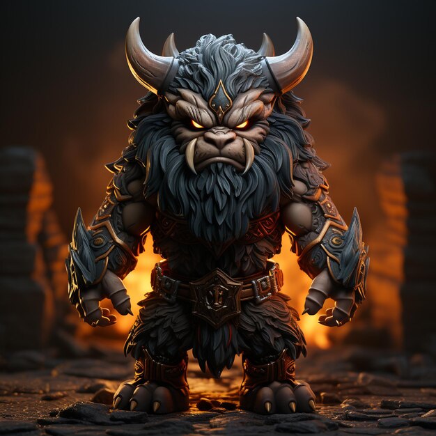 3d cartoon god of darkness