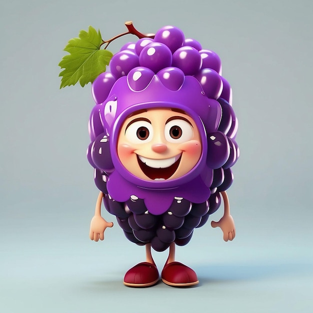 3d cartoon grape character