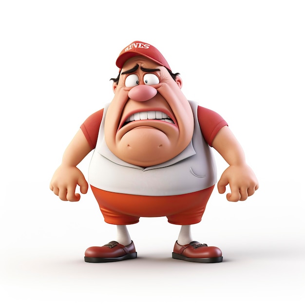 Photo 3d cartoon illustration of a man angry and with a bad character screaming