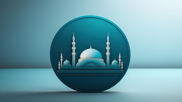 3D cartoon illustrations of mosques and lanterns produced for the holy festivalAI generated