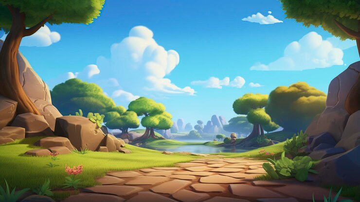 Foto 3d cartoon lege achtergrond voor kinderen