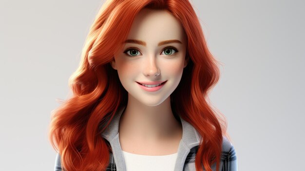 3d Cartoon of a little girl