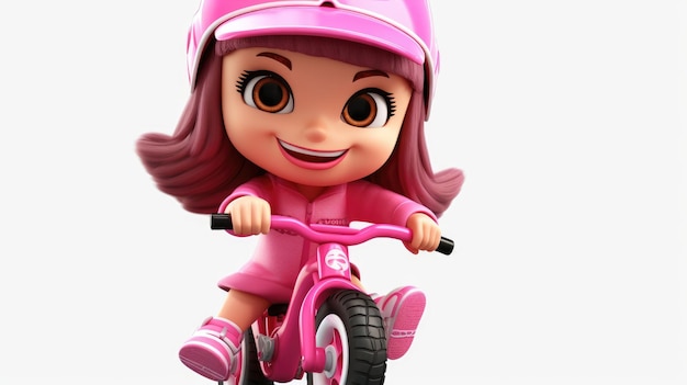 3d Cartoon of a little girl