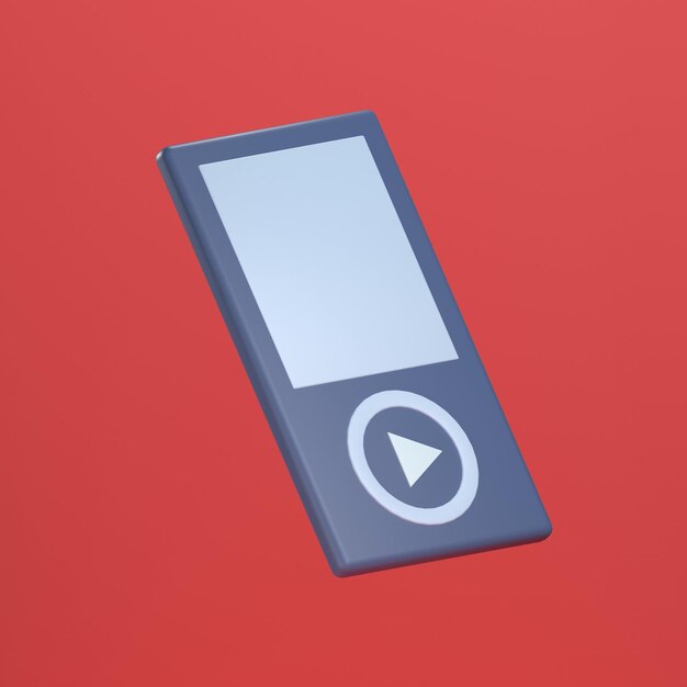 3d cartoon low poly mp3 icon