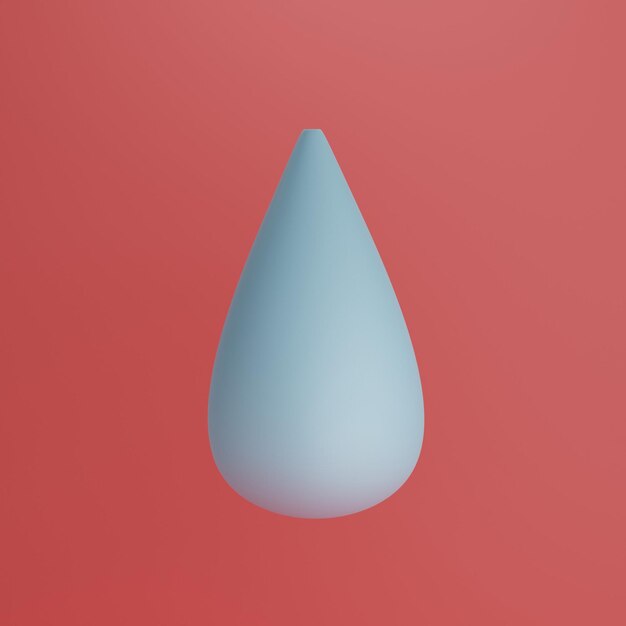 3D Cartoon Low Poly Water Droplets Icon