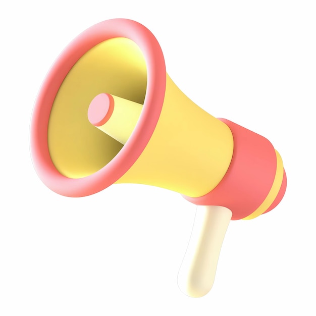 3D cartoon megafoon voor aankondigingen en marketing