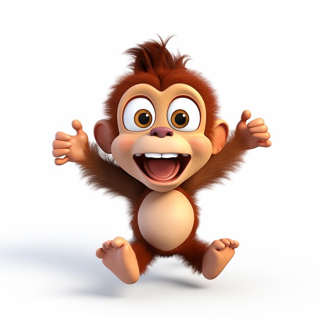 Photo 3d cartoon merry monkey