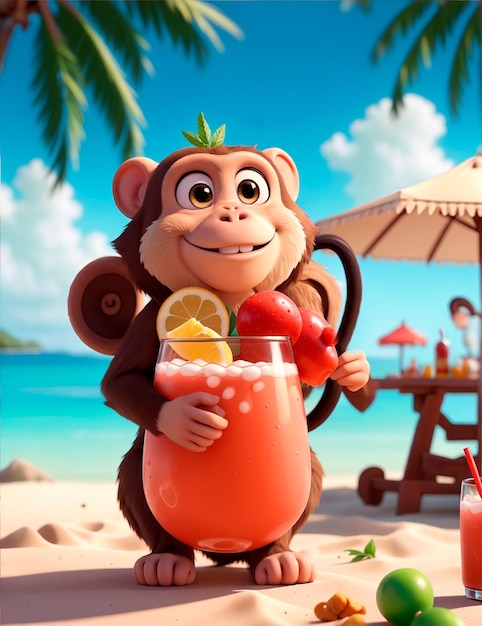 3D мультяшные персонажи обезьян