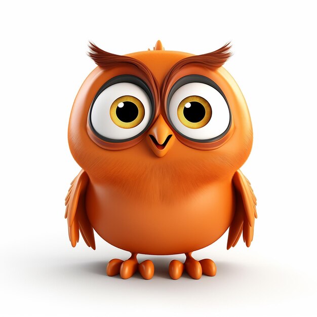 Photo 3d cartoon optimistic owl