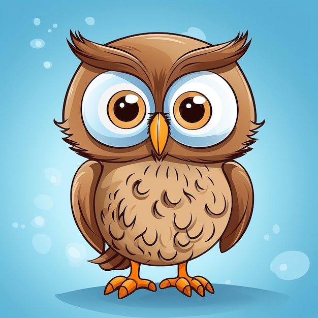 Photo 3d cartoon optimistic owl