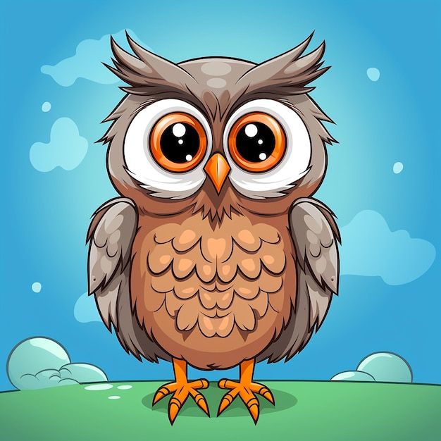 Photo 3d cartoon optimistic owl