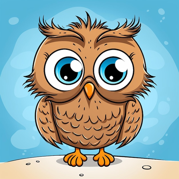 Photo 3d cartoon optimistic owl