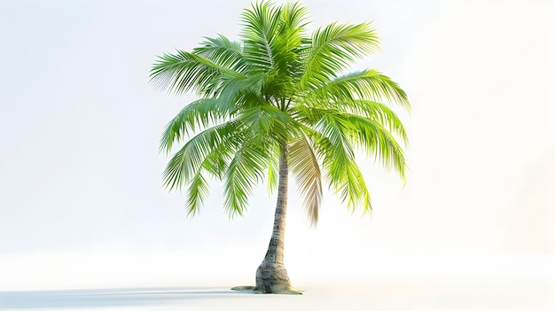 Photo 3d cartoon palm tree tropical paradise essence in vibrant flat style