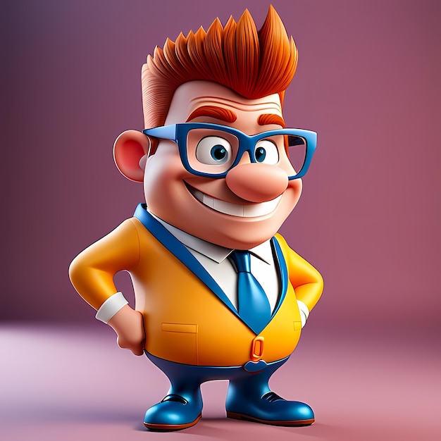 Foto 3d cartoon personage 3d happy cartoon illustratie 3d cartoon grappige personage cartoon voor kinderen