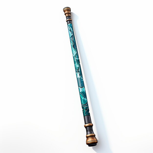 Photo 3d cartoon pool cue on white background