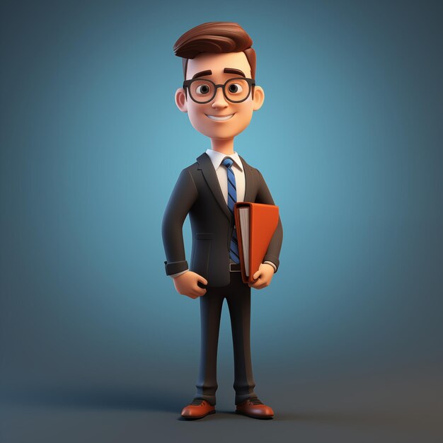 Photo 3d cartoon rendering of businessman