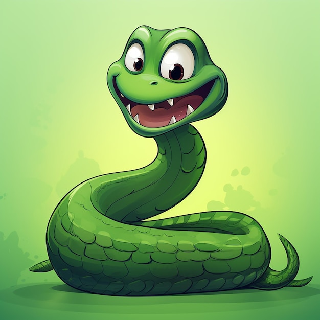 写真 3dアニメ 満足した笑顔のヘビ