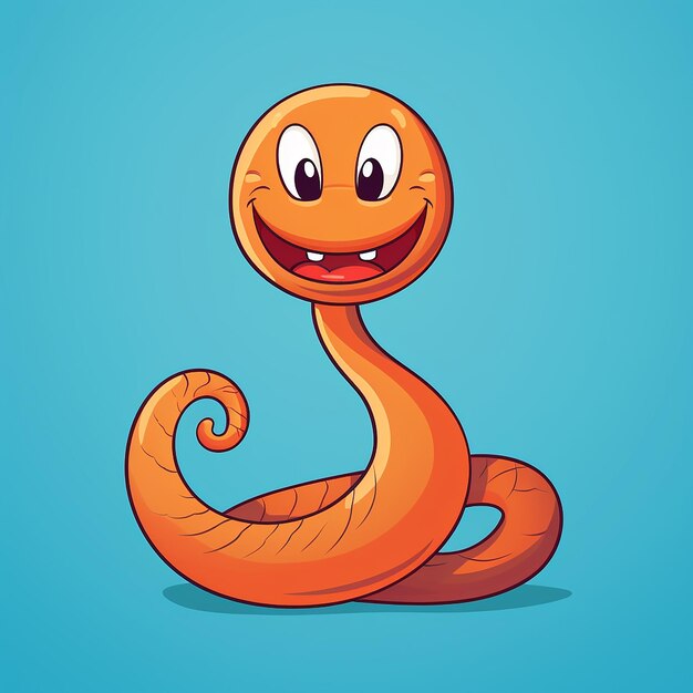 3D cartoon Satisfied smiling Snake