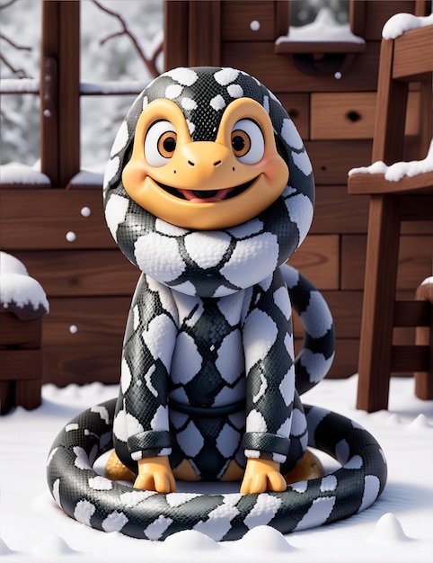 3D cartoon snake character