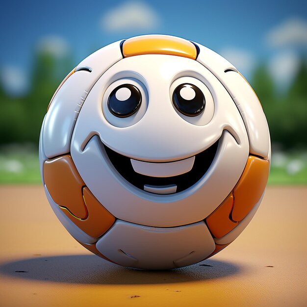 Photo 3d cartoon soccer ball