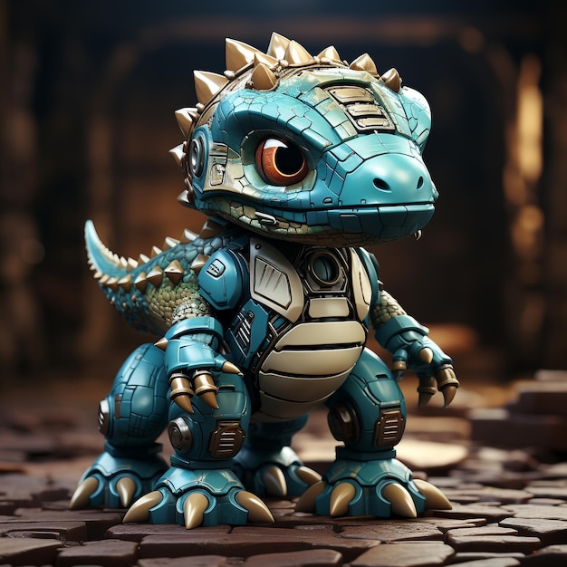 3D cartoon Stegosaurus robot