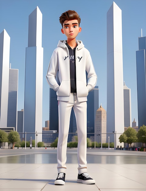 3d cartoon style character of Boy created with Generative AI