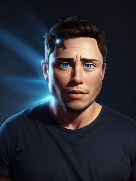 3d cartoon style character of Elon Musk created with Generative AI