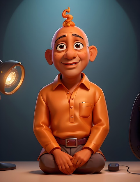 3d cartoon style character of Man created with Generative AI