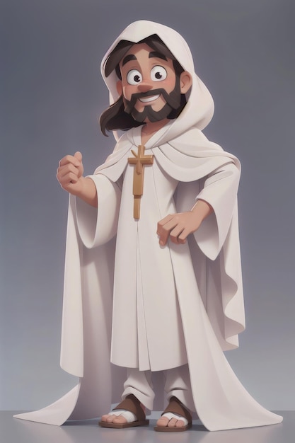 3d cartoon style of Jesus